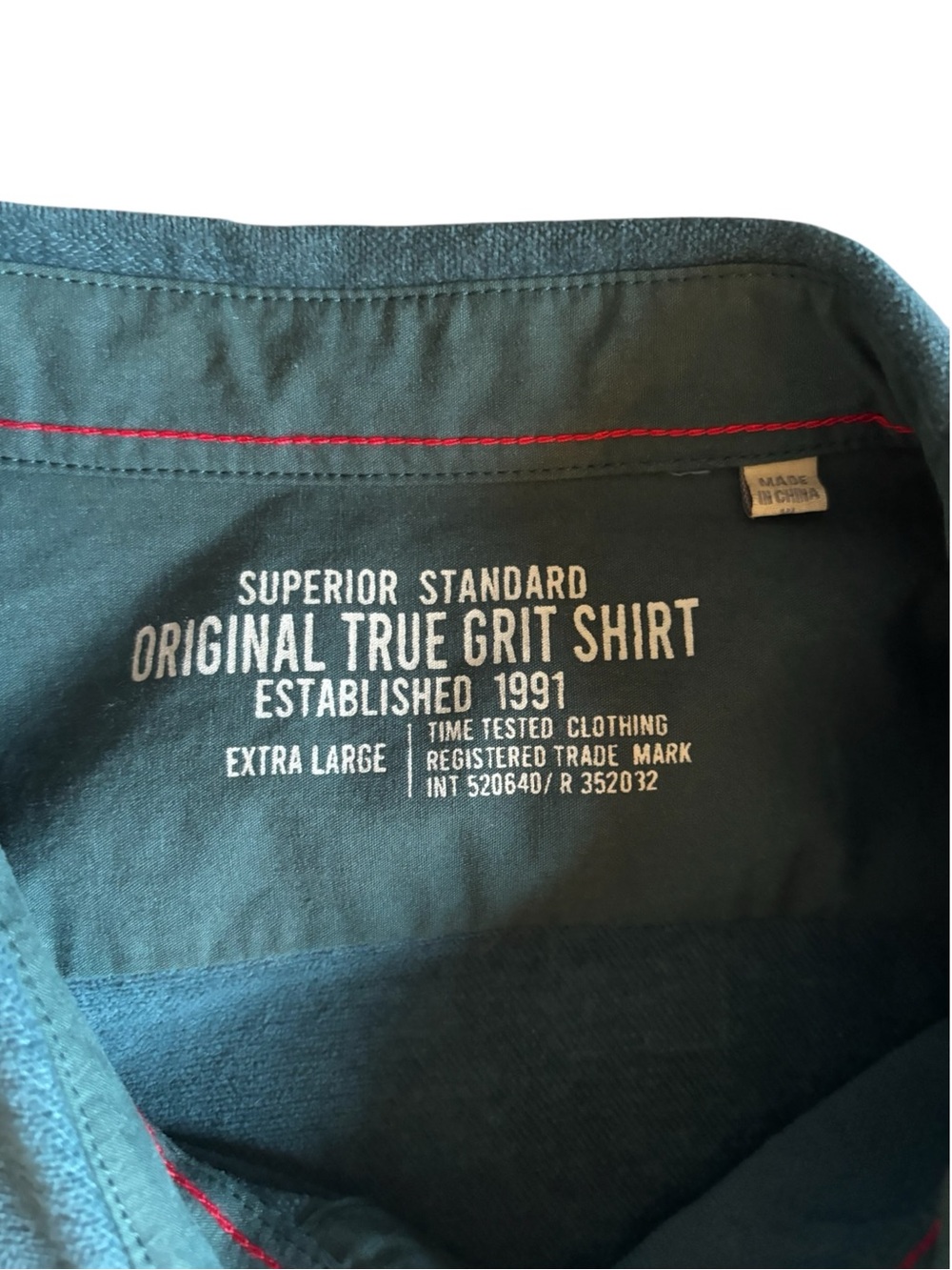 True Grit textured Cotton Teal Button Down Long Shirt Mens XL utility coastal - Picture 4 of 9